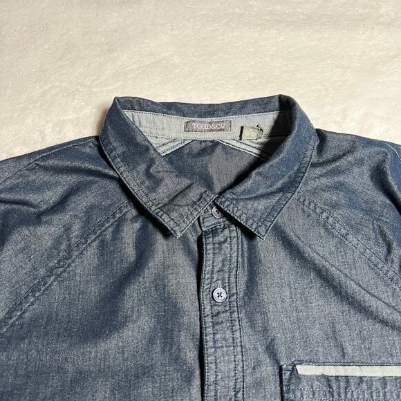 Toad & Co Men's Chambray Button Up Shirt Size X-Large Lightweight Casual - Picture 3 of 7